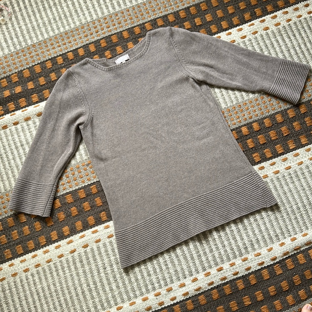 Merino Wool & Cashmere Blend Sweater Nuetral size Large EUC Beige Tan Benedettab